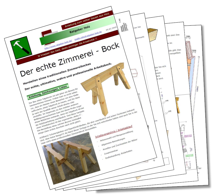 PDF - Datei: Zimmereibock / Zimmermannsbock / Arbeitsbock
